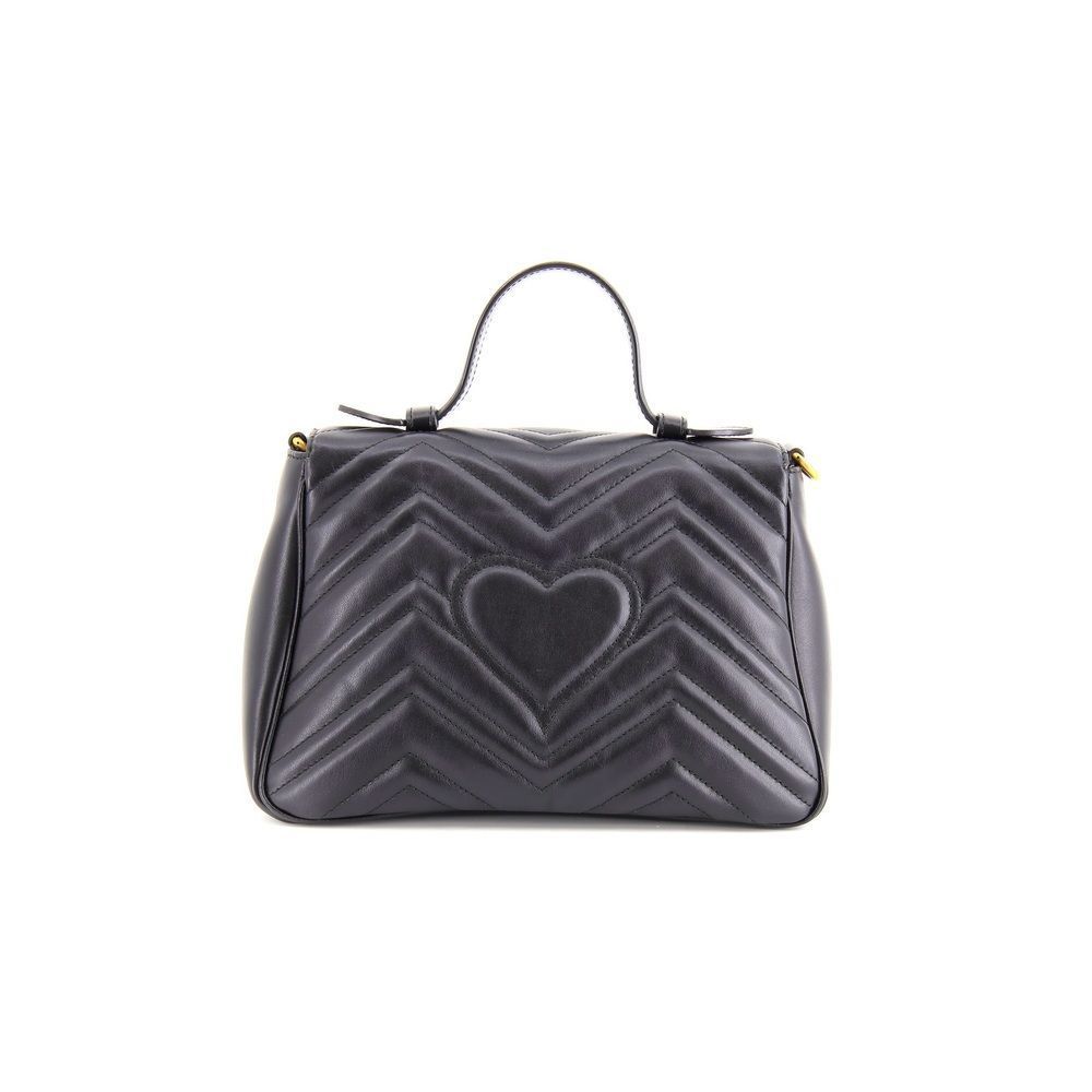 Gucci GG Marmont Small Top Handle Chain Shoulder Bag GG Black Gold Hardware - Picture 2 of 9